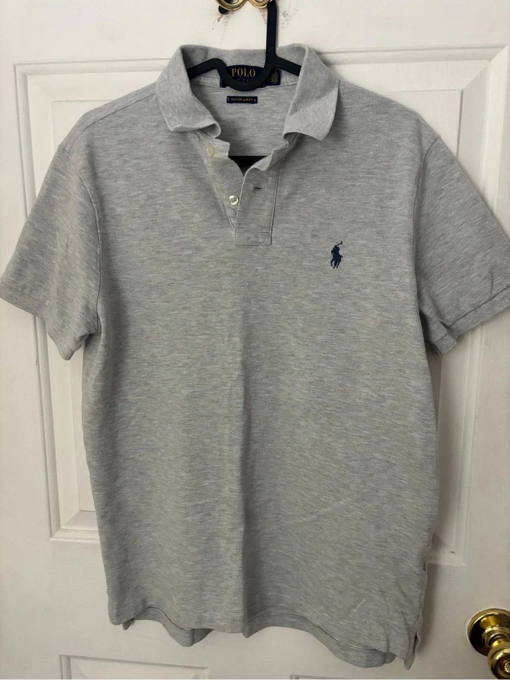 Ralph Lauren Light Gray Men’s Polo with Navy Pony